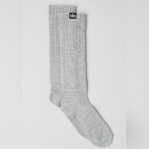 ALO Yoga Unisex Heather Grey Athletic Scrunch Socks NWT